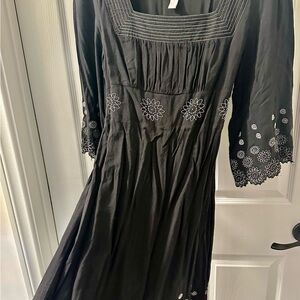 Forever 21 Vintage and Boho Embroidered Sundress with Bell Sleeves